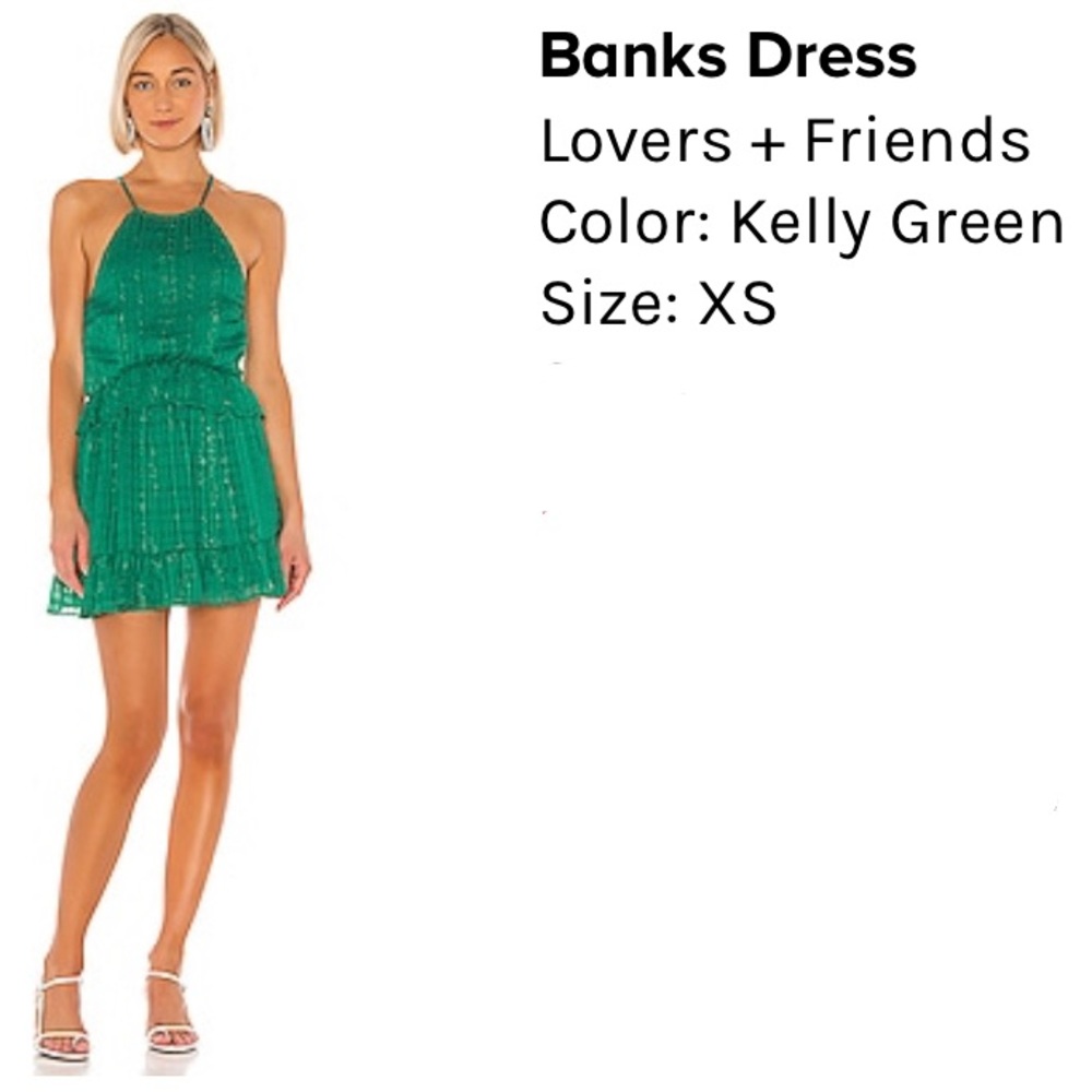 Lovers + friends kelly green banks dress
